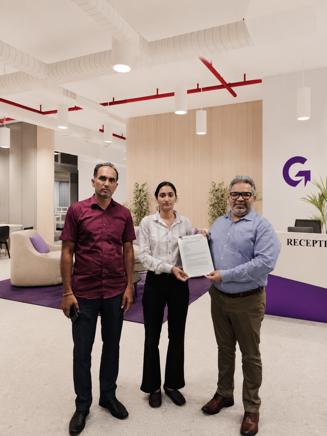Tamanna receiving her offer letter